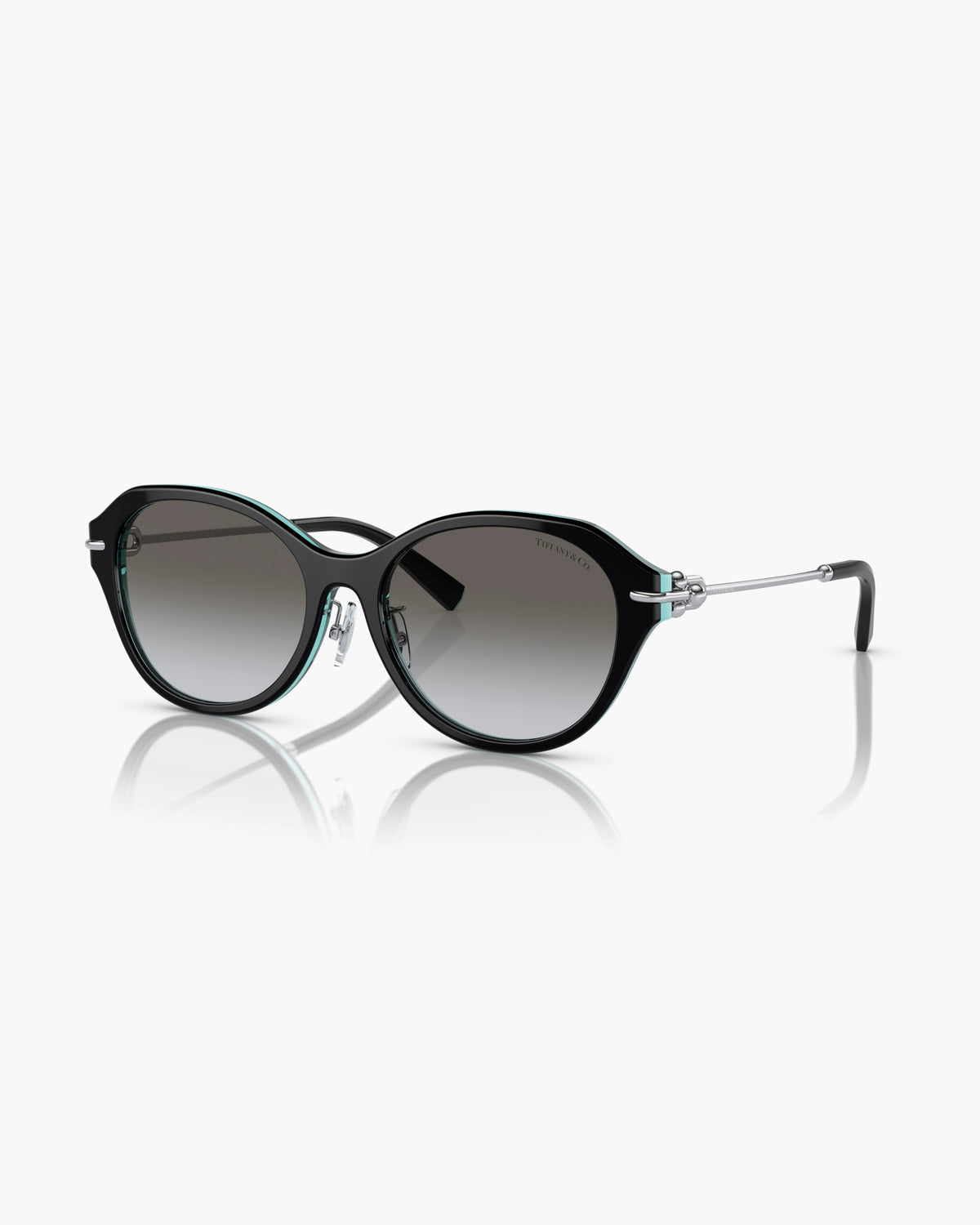Tiffany & Co. TF4210D - Black on Crystal Tiffany Blue/Silver Sunglasses TIFFANY TF4210D Oval Sunglasses | EyeOns.com main image 4
